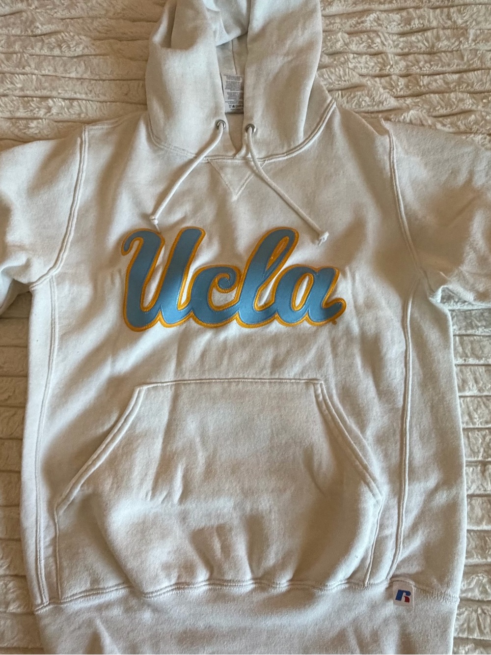 Russell Athletic Cream UCLA Script Pullover Hoodie